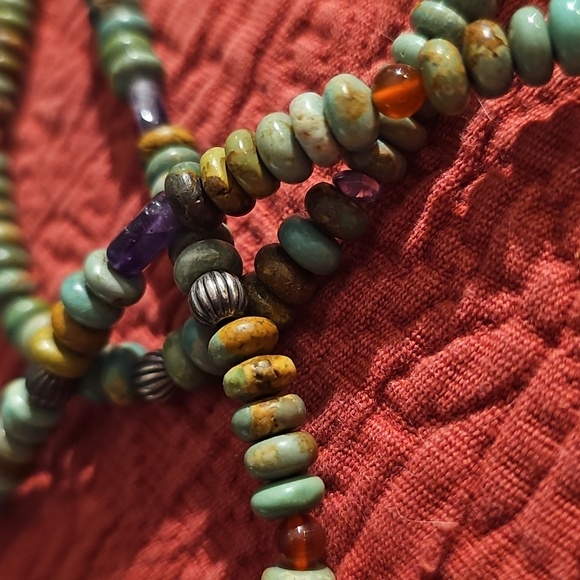 Carolyn Pollack Multicolor Turquoise Beaded Necklace 18inch/36inch end to end - Picture 5 of 17